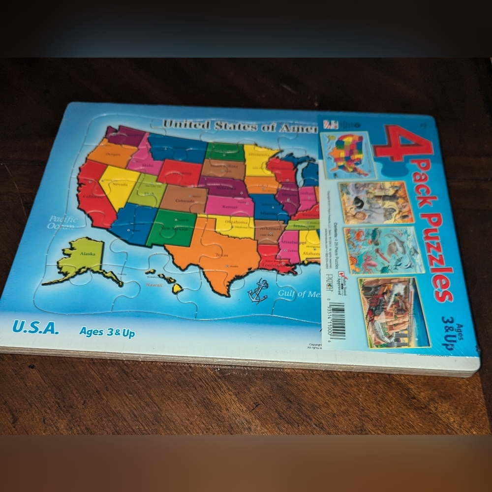 Puzzle Patch Puzzle Bundle Kids Four 25 PC Set Animals Trains Ocean NWT